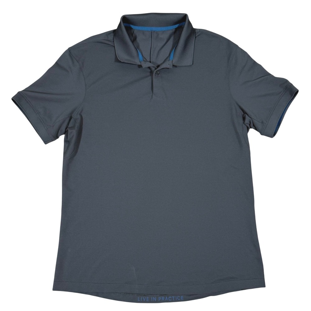 Lululemon Evolution Polo Shirt Mens XL‎ Dark Gray Short Sleeve Performance Golf